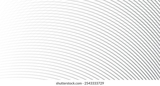 Diagonal lines halftone effect. Abstract black and white background with curve lines and waves.