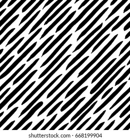 Diagonal lines hand drawn with black ink. Seamless vector pattern