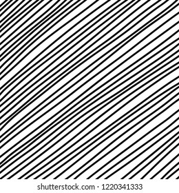 Diagonal Lines In Hand Drawn Vector Design, Doodle Graphic Art In Random Line Pattern