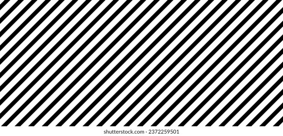 Diagonal lines on white background, rows of slanted black lines, stripes grid, mesh pattern with dashes, seamless repeatable texture - stock vector