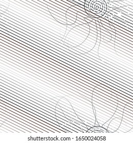 Diagonal lines pattern, flower, abstraction, seamless vector background.