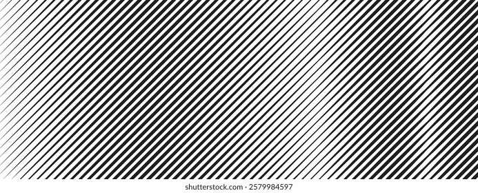 Diagonal lines pattern. Thin stripe background. Modern texture for poster, banner, cover. Slash black lines. Vector abstract illustration.