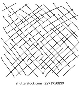 Diagonal Lines sketch . Crossing lines doodle background. Outline cross pattern. Check lines design. Vector illustration