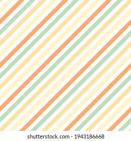 Diagonal lines stripes grunge vector seamless pattern. Parallel lines geometry. Bar stripes wallpaper. Colorful slant parallel lines endless ornament.