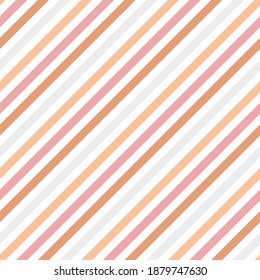 Diagonal lines stripes simple vector seamless pattern. Parallel lines swatch. Bar stripes wallpaper. Colorful diagonal parallel lines endless ornament.
