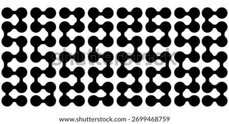 Diagonal metaball connected circles shape. Abstract nerve cell dots or computer nano net . Pattern of black metaballs isolated on white background. eps 10