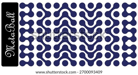 Diagonal metaball connected circles shape. Abstract nerve cell dots or computer nano net . Pattern of black metaballs isolated on white background. eps 10