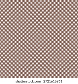 Diagonal Mocha Brown Gingham Padrão Sem Costura. Textura Tone Plaid de Tons Terrestres.