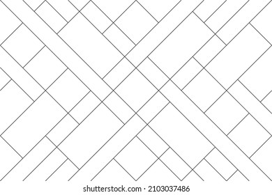 Diagonal of mondrian pattern. Design graphic lines black on white background. Design print for illustration, texture, wallpaper, background. Set 5