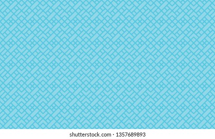 Diagonal mondrian pattern vector. Design square shapes cyan on light cyan background. Design print for illustration, textile, texture, wallpaper, background. Set 3