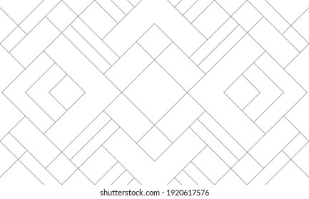 Diagonal Mondrian pattern vector. Design of mosaic lines black on white background. Design print for illustration, texture, textile, wallpaper, background. Set 13