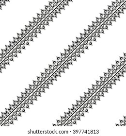 Diagonal monochrome black and white seamless pattern. Vector drawing