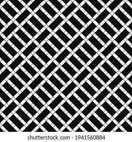 Diagonal Notebook Ornament. Vector Black Blocks Pattern.