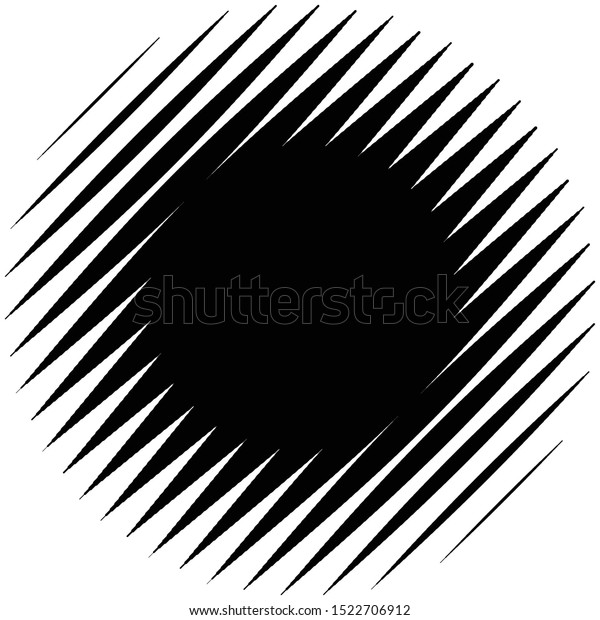 Diagonal, oblique lines
abstract geometric circle. Slanting, slope lines halftone circle.
Radial, circular skew, tilt parallel straight stripes (Thick lines
version)
