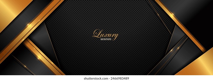 diagonal oblique lines realistic luxury black and gold color gradient horizontal background, elements, perfect marketing materials, Modern frame banner website, premium Illustration.