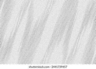 Diagonale, schräge, schräge Punktlinien, Streifen geometrisches Vektormuster. Abstrakte Halbtontextur und Hintergrund. Vektorgrafik.	