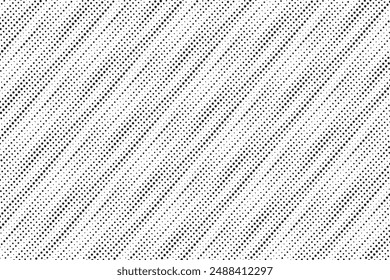 Diagonal, oblique, slanting dots lines, stripes geometric vector pattern. Abstract halftone texture and background. Vector illustration.
