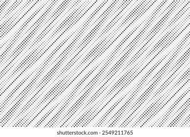 Diagonal, oblique, slanting dots lines, stripes geometric vector pattern. Abstract halftone texture and background. Vector illustration.