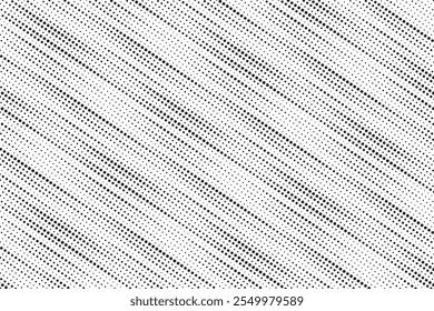 Diagonal, oblíqua, linhas de pontos inclinados, listras padrão vetorial geométrico. Textura e fundo de meio-tom abstratos. Ilustração vetorial.