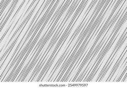 Diagonal, oblique, slanting dots lines, stripes geometric vector pattern. Abstract halftone texture and background. Vector illustration.