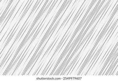 Diagonal, oblique, slanting dots lines, stripes geometric vector pattern. Abstract halftone texture and background. Vector illustration.