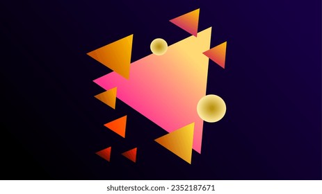 Diagonal one directional orange gradient triangles placeholder frame background.