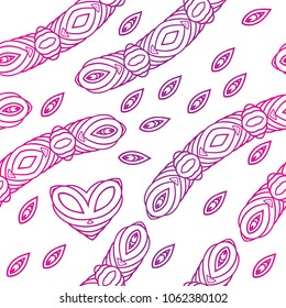 Diagonal ornament. A thin pattern. Seamless background. Small parts. A thin contour. White background. Vector. Imitation of lace. Graphic arts. Ornament for texel. Ethnic style.