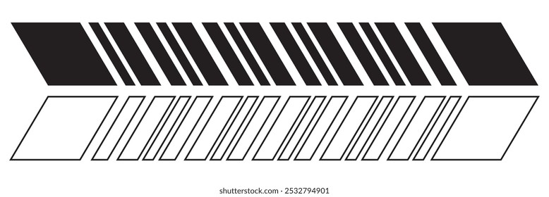 Diagonal parallel lines divider strip. Slash divider. Vector illustration.