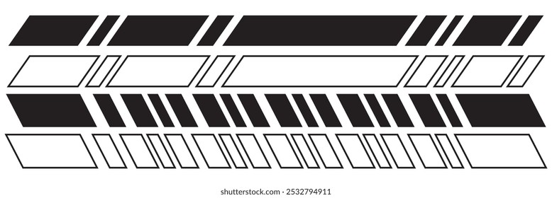 Diagonal parallel lines divider strip. Slash divider. Vector illustration.