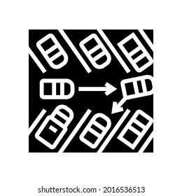 diagonal parking glyph icon vector. diagonal parking sign. isolated contour symbol black illustration