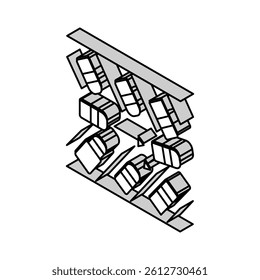diagonal parking isometric icon vector. diagonal parking sign. isolated symbol illustration