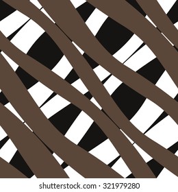 Diagonal pattern of curves stripes, mesh, seamless vector background.