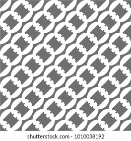 Diagonal pattern from decorative circle, mosaic, arabic, chain, seamless vector background.