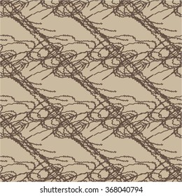 Diagonal pattern of lines, spirals,  seamless vector background.