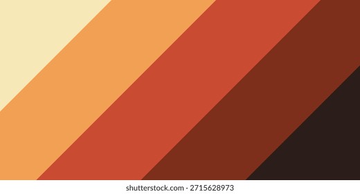 A diagonal pattern of stripes in warm, earthy colors like cream, orange, red, and brown.
