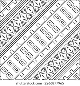  Diagonal pattern.Monochrome ornamental texture with smooth linear shapes, zigzag lines, lace pattern.Abstract geometric black and white pattern for web page, textures, card, poster, fabric, textile.