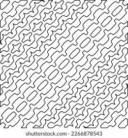  Diagonal pattern.Monochrome ornamental texture with smooth linear shapes, zigzag lines, lace pattern.Abstract geometric black and white pattern for web page, textures, card, poster, fabric, textile.