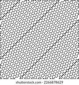  Diagonal pattern.Monochrome ornamental texture with smooth linear shapes, zigzag lines, lace pattern.Abstract geometric black and white pattern for web page, textures, card, poster, fabric, textile.