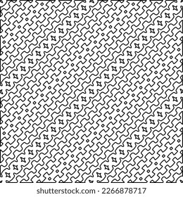  Diagonales Muster.Monochrome Ziertextur mit glatten linearen Formen, Zickzacklinien, Spitzen-Muster.Abstraktes geometrisches Schwarz-Weiß Muster für Webseiten, Texturen, Karten, Plakate, Gewebe, Textilien.