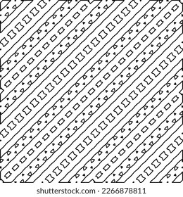  Diagonal pattern.Monochrome ornamental texture with smooth linear shapes, zigzag lines, lace pattern.Abstract geometric black and white pattern for web page, textures, card, poster, fabric, textile.