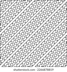  Diagonal pattern.Monochrome ornamental texture with smooth linear shapes, zigzag lines, lace pattern.Abstract geometric black and white pattern for web page, textures, card, poster, fabric, textile.