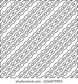  Patrón diagonal.Textura ornamental monocromática con formas lineales lisas, líneas de zigzag, patrón de encaje.Resumen de patrones geométricos en blanco y negro para página web, texturas, tarjeta, afiche, tela, textil.