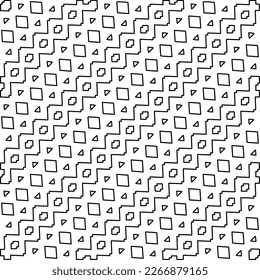  Diagonal pattern.Monochrome ornamental texture with smooth linear shapes, zigzag lines, lace pattern.Abstract geometric black and white pattern for web page, textures, card, poster, fabric, textile.