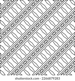  Patrón diagonal.Textura ornamental monocromática con formas lineales lisas, líneas de zigzag, patrón de encaje.Resumen de patrones geométricos en blanco y negro para página web, texturas, tarjeta, afiche, tela, textil.