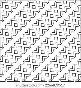  Diagonales Muster.Monochrome Ziertextur mit glatten linearen Formen, Zickzacklinien, Spitzen-Muster.Abstraktes geometrisches Schwarz-Weiß Muster für Webseiten, Texturen, Karten, Plakate, Gewebe, Textilien.