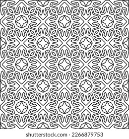  Diagonal pattern.Monochrome ornamental texture with smooth linear shapes, zigzag lines, lace pattern.Abstract geometric black and white pattern for web page, textures, card, poster, fabric, textile.