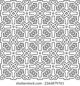  Diagonal pattern.Monochrome ornamental texture with smooth linear shapes, zigzag lines, lace pattern.Abstract geometric black and white pattern for web page, textures, card, poster, fabric, textile.
