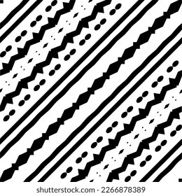 Patrón diagonal.Patrón geométrico vectorial sin costuras.  Textura en blanco y negro. Sencillo fondo de ornamento abstracto. Decoración oscura y repetida, tela, tela.