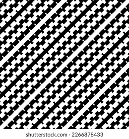 Patrón diagonal.Patrón geométrico vectorial sin costuras.  Textura en blanco y negro. Sencillo fondo de ornamento abstracto. Decoración oscura y repetida, tela, tela.