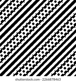 Diagonal pattern.Vector geometric seamless pattern.  Black and white texture. Simple abstract ornament background. Dark repeat design for decor, fabric, cloth.